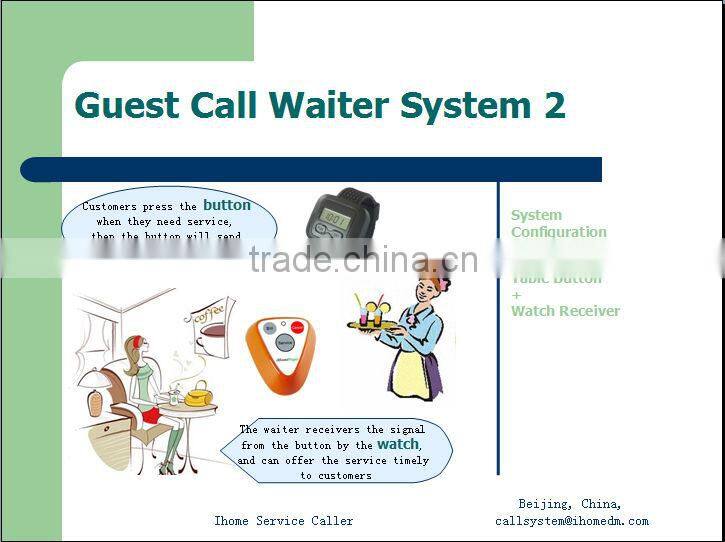 Two keys self-service wireless number calling system
