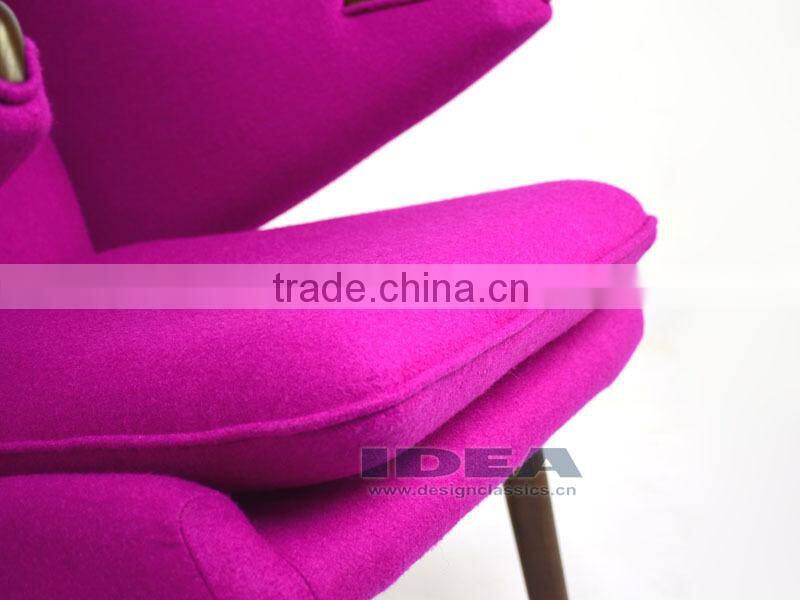 Replica Hans J Wegner Papa Bear Chair - Pink Fabric