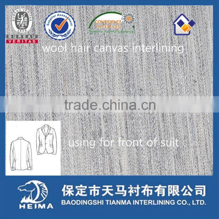 hair suit interlining using for tailored jackets