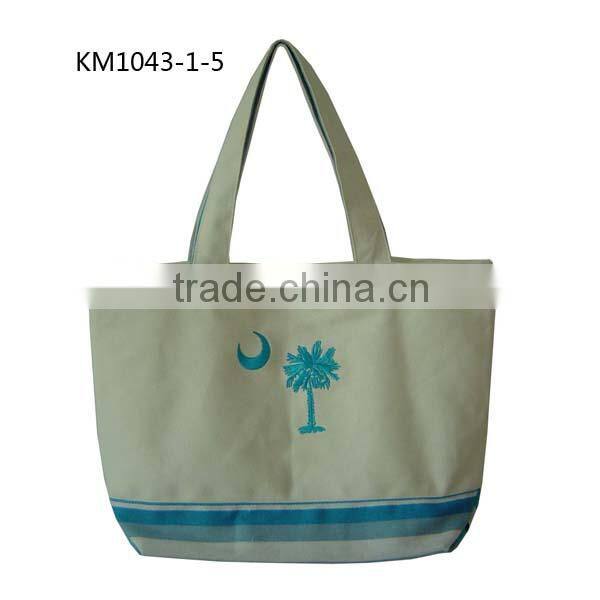 China wholesale OEM grocery women canvas bag embroidery