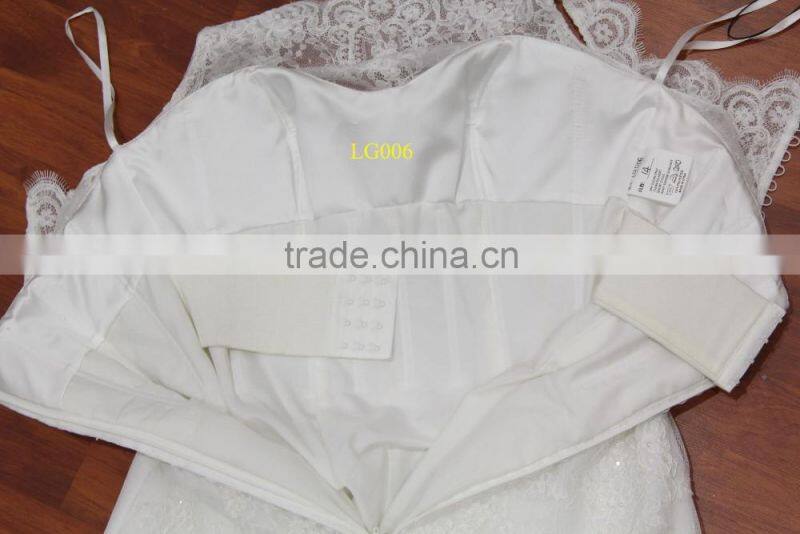 2016 new french lace small A-line wedding dress with hand-made flower