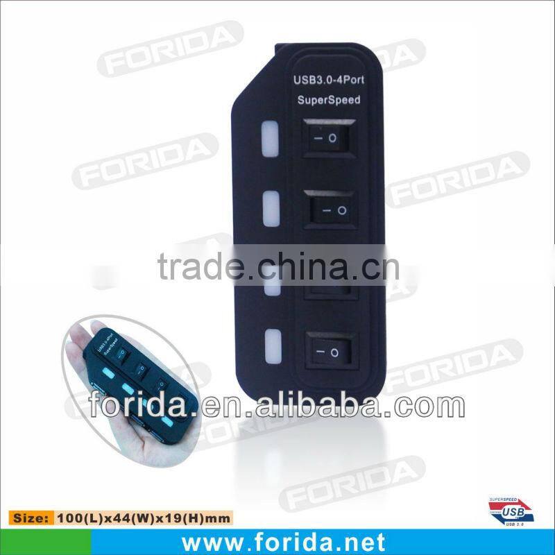 BIG LED Individual switch 4 port usb 3.0 hub