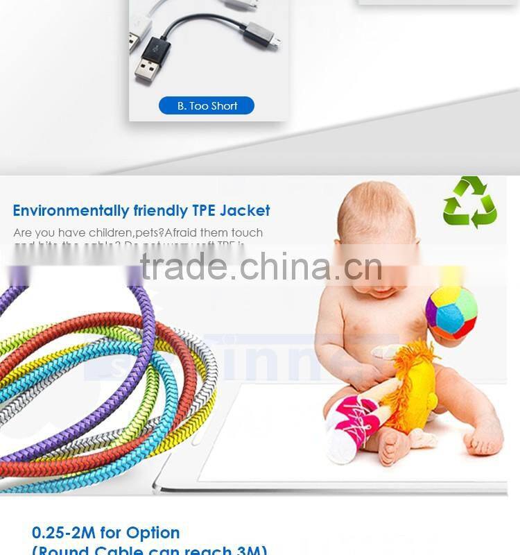 3.3 ft(1M) High Speed Aluminum Shell Nylon Braided USB 2.0 A Male to Micro USB Male Cable