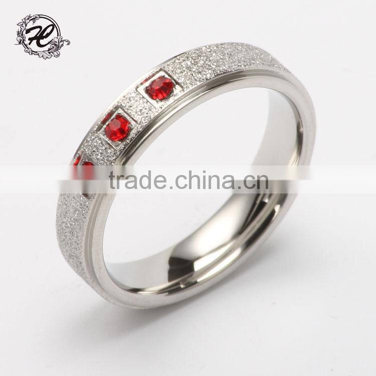 Titanium 316l stainless steel engagement rings with stones brushed stainless steel Wedding ring