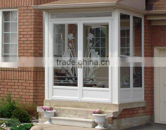 Wanjia good pvc profile interior glass french doors