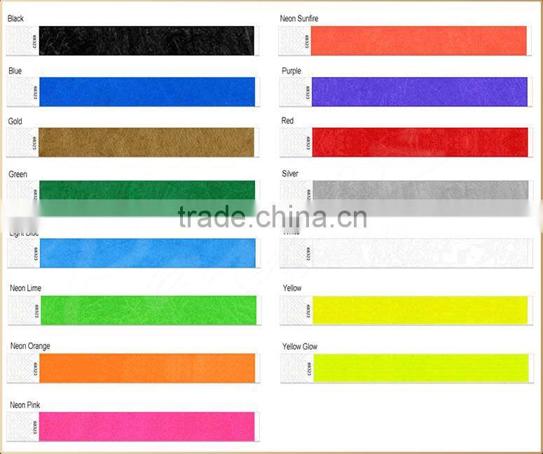 Stretch and tear resistant disposable paper tyvek wristbands