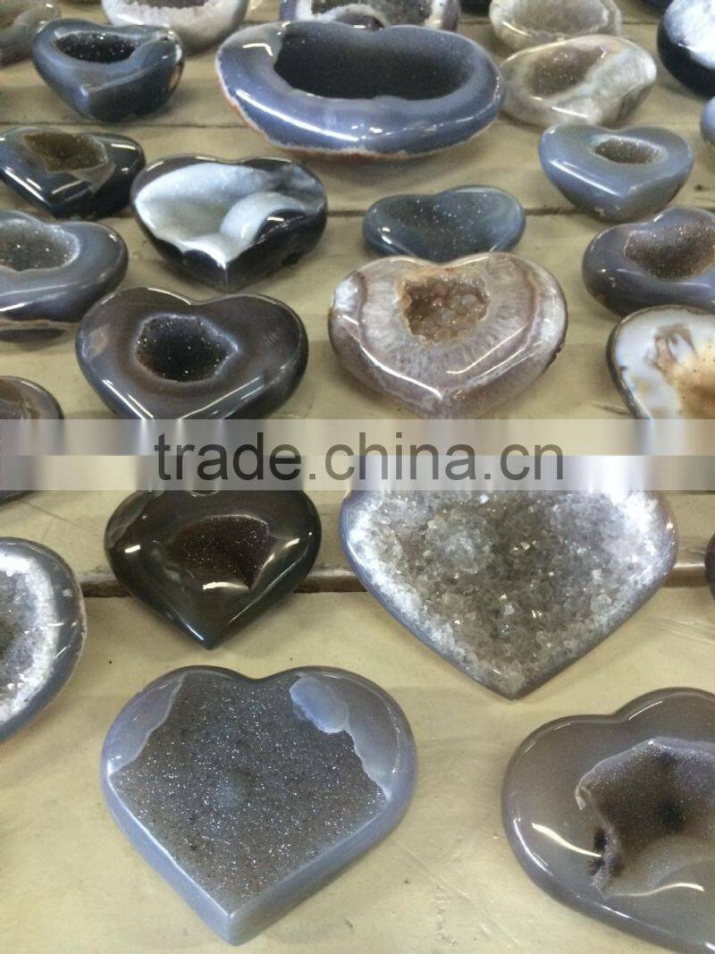 Heart agate druze polished - A Quality direct from the factory - Beautiful gift!!!