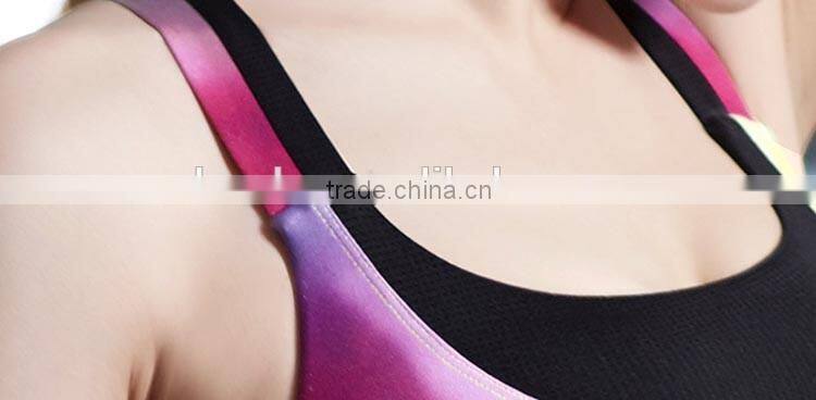 2016 new fashion sport bra quick-drying bra active wear colorful pattern designer sports bra for ladies