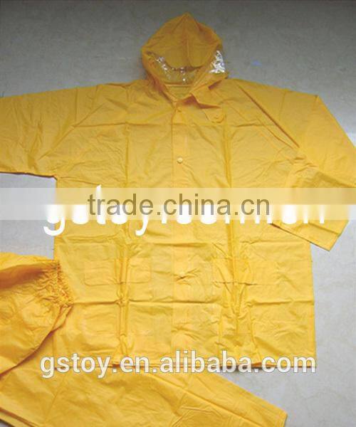adult PVC yellow raincoat and rain pants