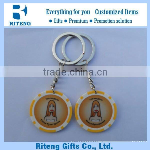 Hot Sale Plastic Chips Cheap Keychain For Promotion