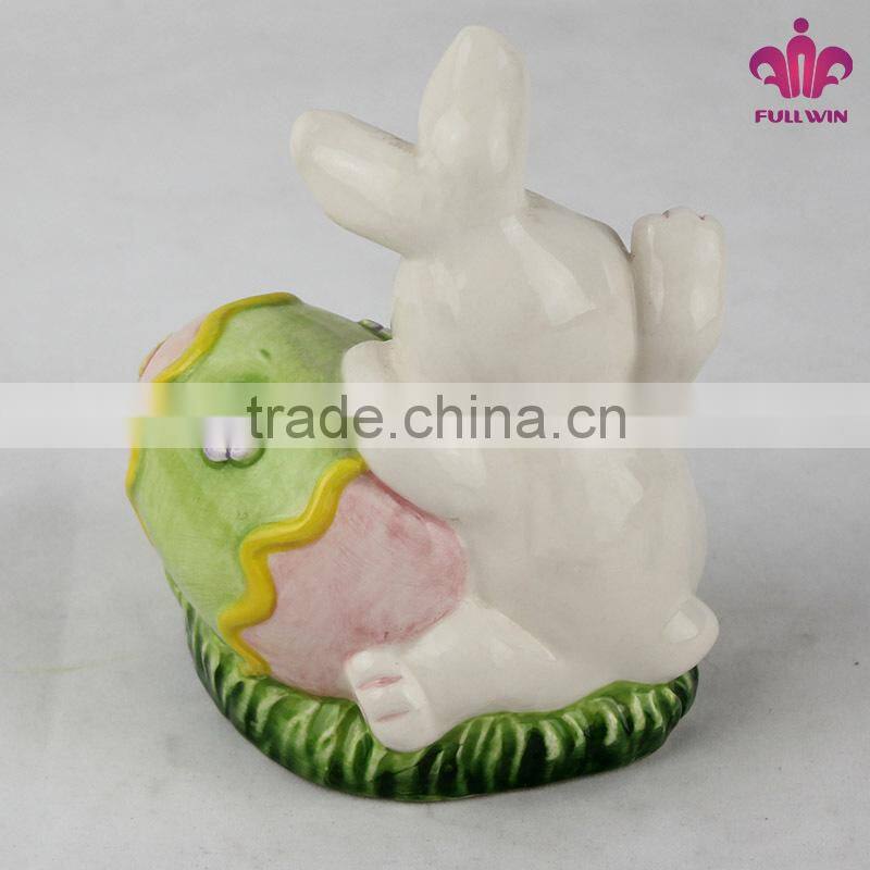 Rabbit Design Hand-painted Ceramic Easter Decoration