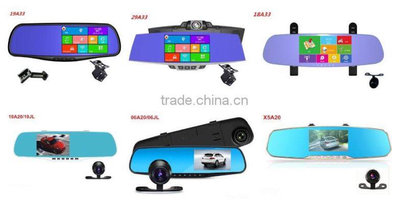 Show Longitude and latitude,dual camera mirror dvr with GPS Tracking Replay