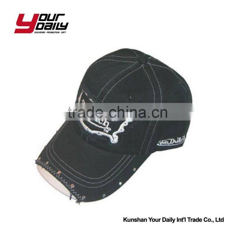 cotton twill plain baseball cap custom logo snapback cap