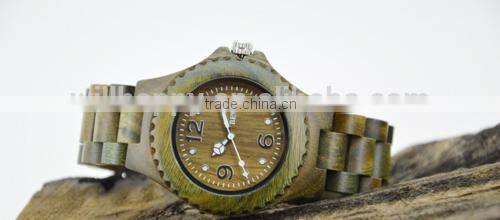 2015 personality special wooden design stylish charming water resistant watch(WJ-3914)