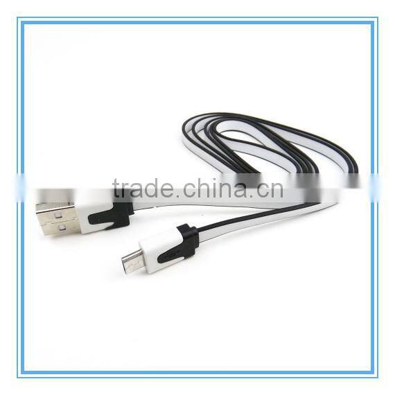 Hot Sale! Flat Colorful Micro USB Cable Data Charger Cable Cord for Samsung HTC LG Nokia