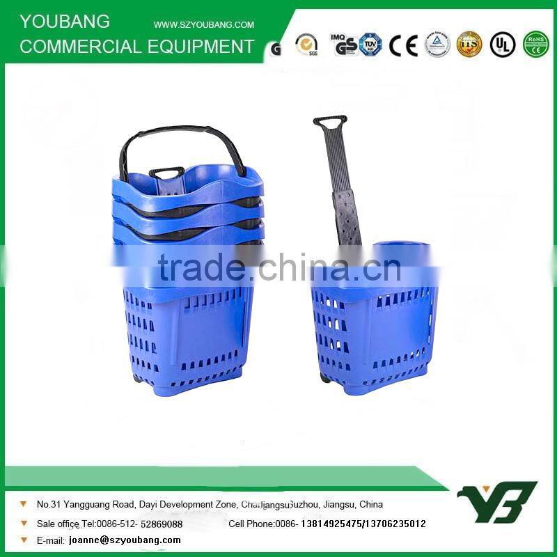 plastic basket with wheels