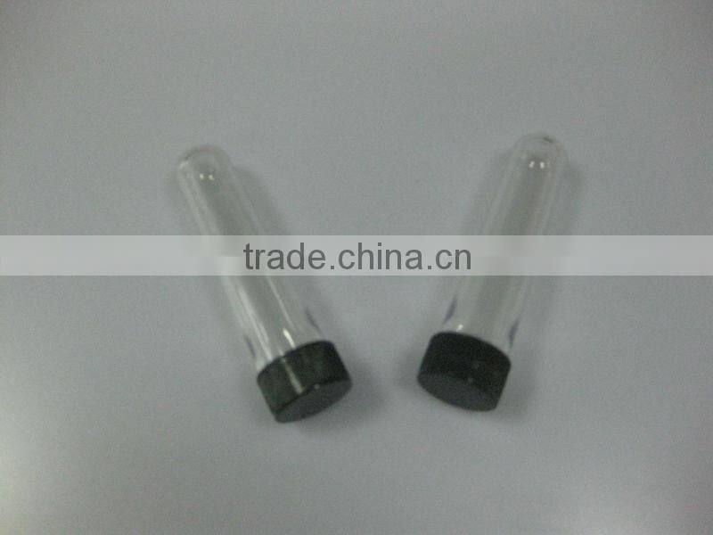 25*115mm clear plastic pet test tube with aluminum cap