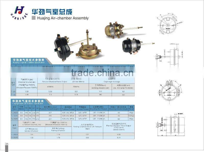 Brake double air chamber