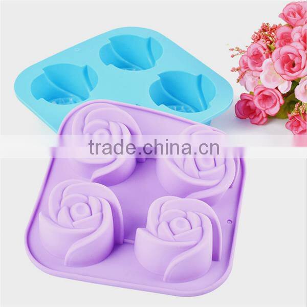 Silicone rose shaped soap mold