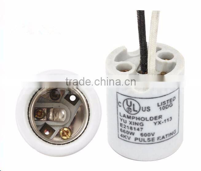 UL Passed E26 porcelain ceramic light bulb lamp base holder socket