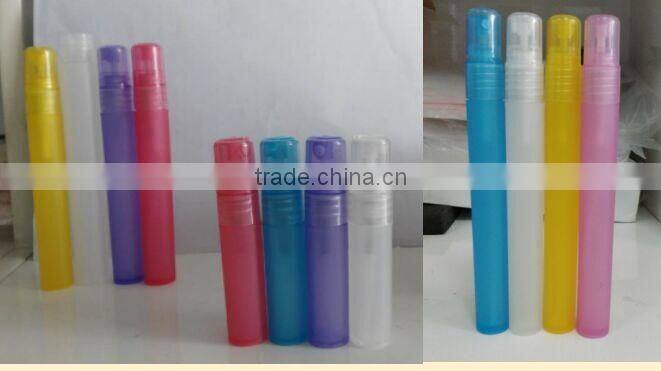 Free samples colorful 15ml plalstic perfume bottle with pump sprayer cap