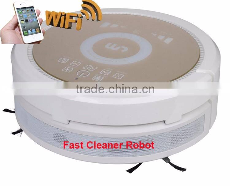 Smartphone WIFI APP Control robot vacuum cleaner wet QQ6KDM updated with Air purifier,3350MAH Lithium battery