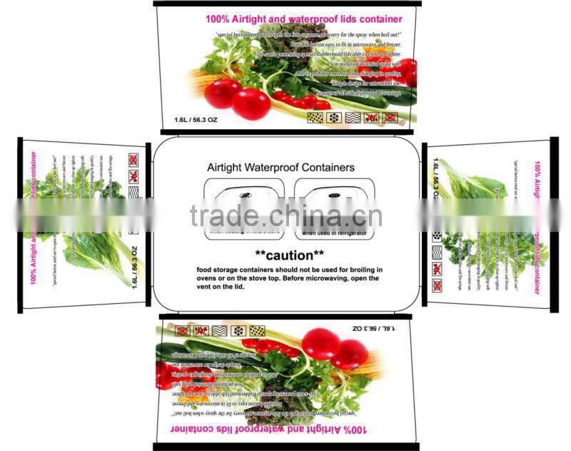 1600ml rectangular airtight food storage container GL9012