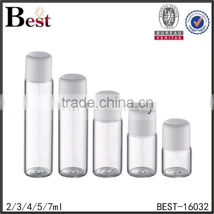 2ml 3ml 4ml 5ml 7ml flat bottom glass test tube with white screw cap