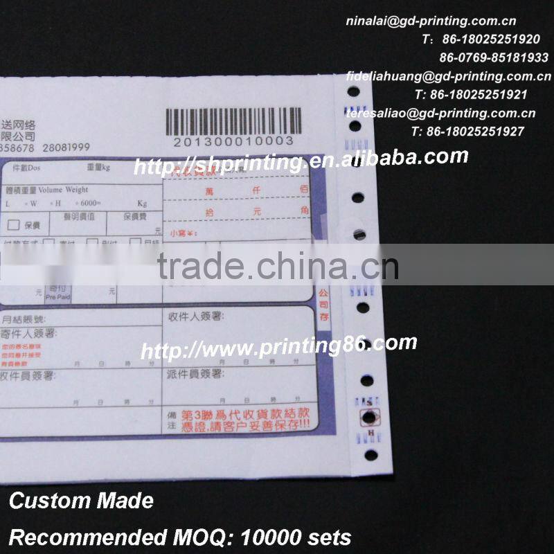 Personalized air consignment note printing