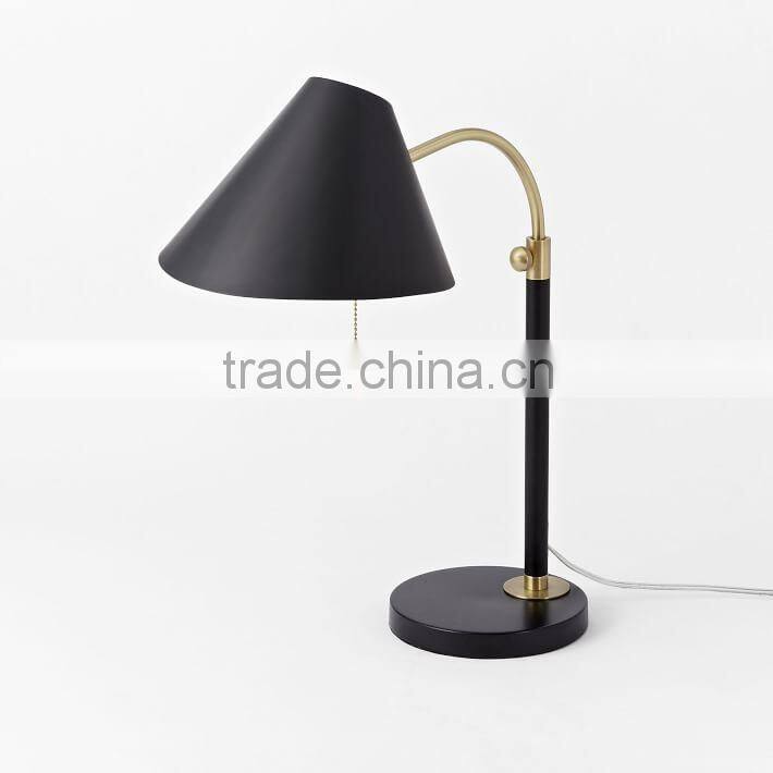 11.23-15 1950s and '60s slim profile and cone-shaped shade are inspired vintage Mid Century Task Table Lamp