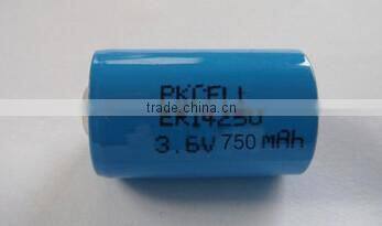 3.6v 750mah ER14250 Rechargeable Lithium Cylindrical Batteries