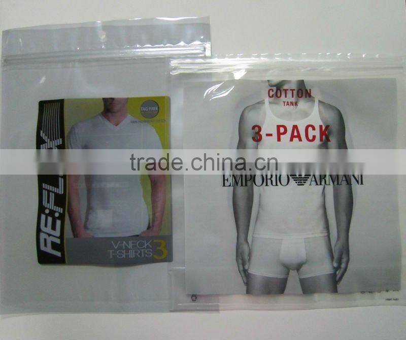 colored plastic clothing underdress packing bag with zip lock