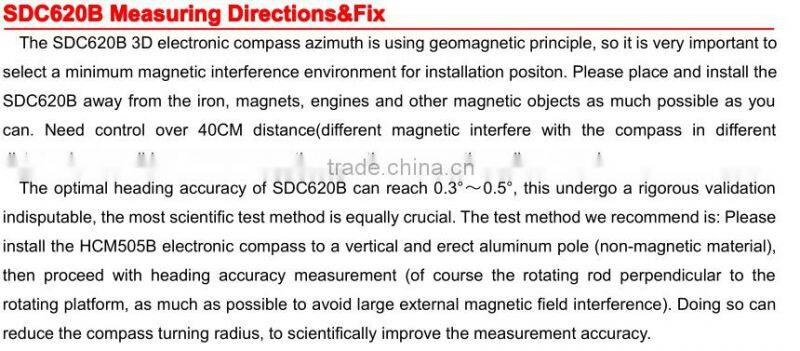 Hard & Soft Magnetic Angle Compensation Electronic Compass North Finder With Small Size