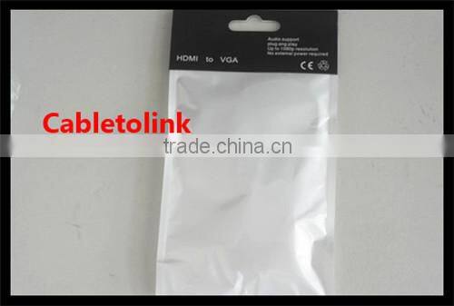 White color Micro HDMID male to VGA Female cable adapter Top quality