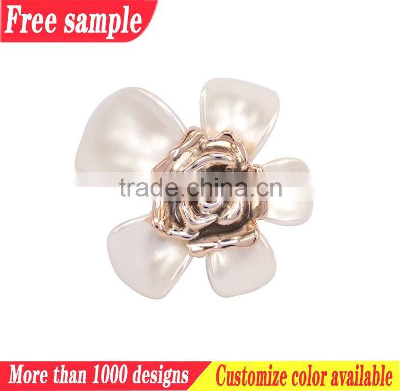 New design sandals decorative shoe buckle plastic flower accessories