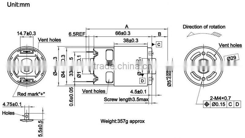 electric dc motor high voltage RS-7712H motors