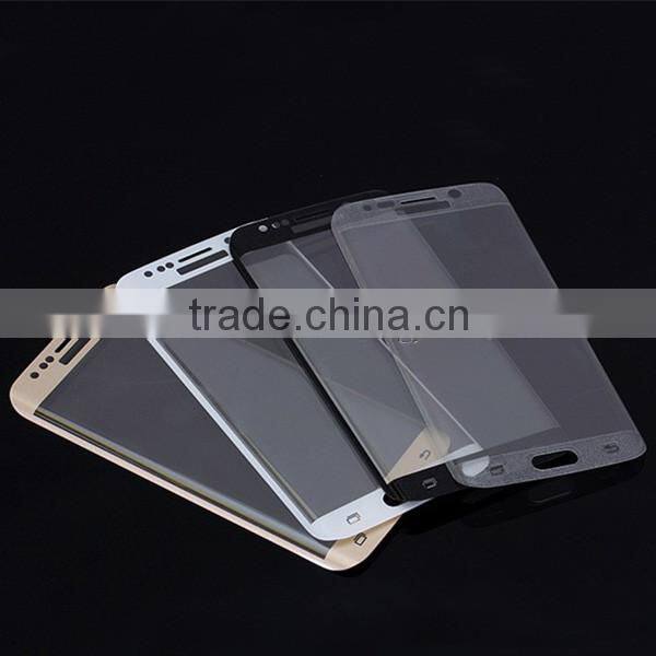 White 3D Curved Full Cover Tempered Glass Screen Protector for Samsung S6 Edge
