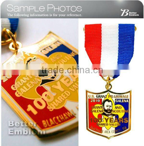 Metal Medallions With Ribbon Drape Souvenir