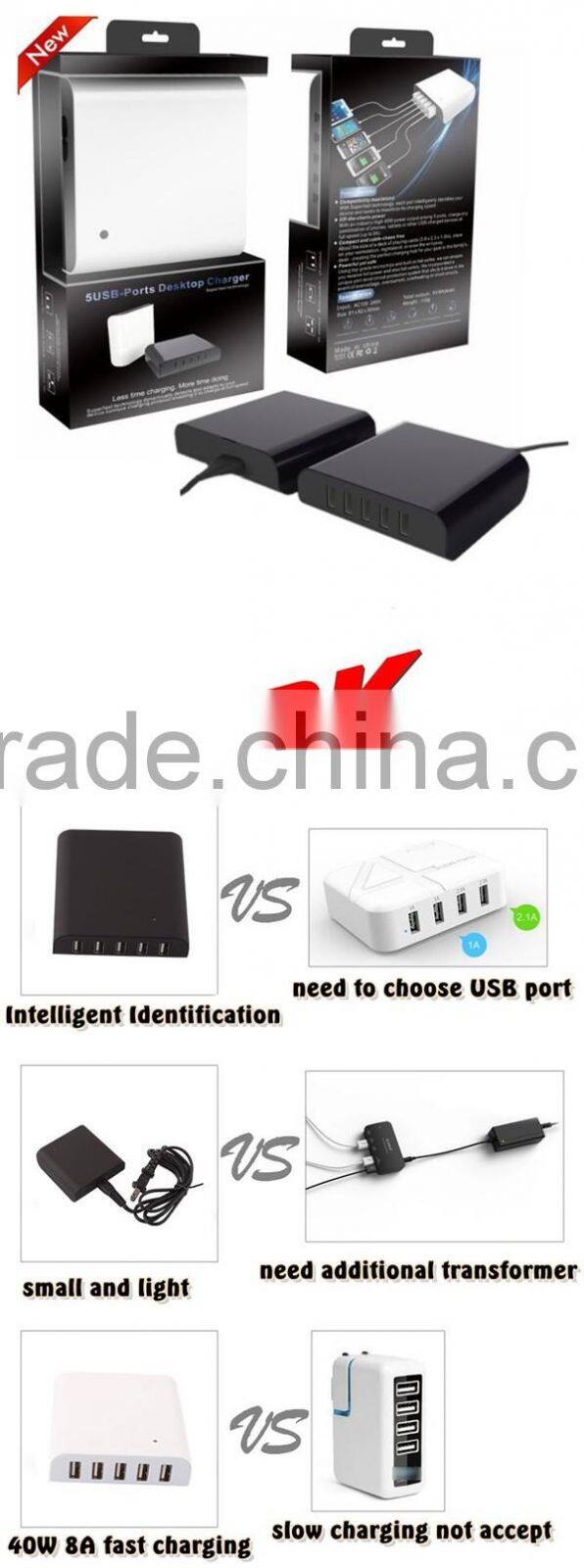 Most popular wall 5V 2A usb multi charger with 5 USB ports