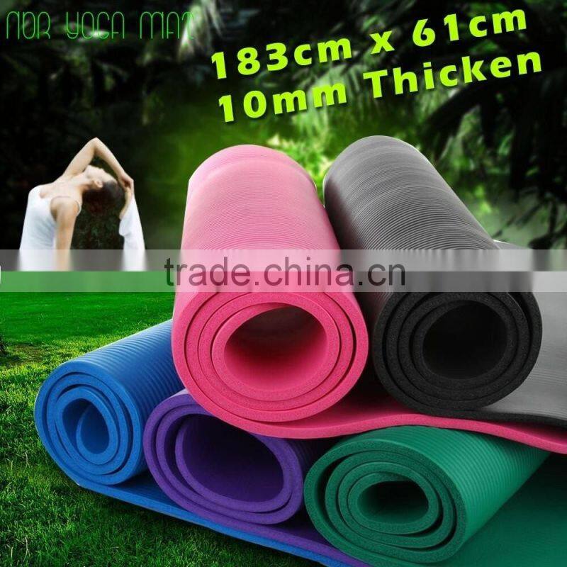 High Density NBR Exercise Yoga Mat with Carry Strap for Gymnastic Fitness
