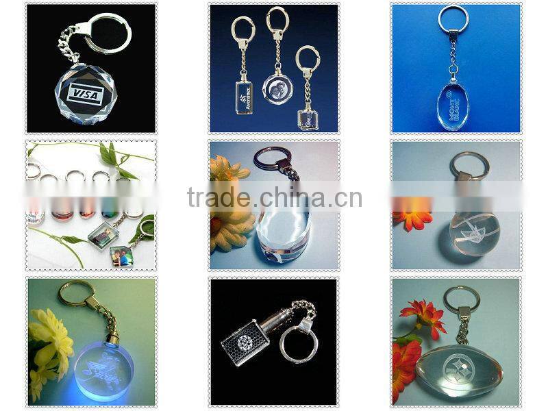 3D Crystal Led Engraved Key Chain for Church Gifts