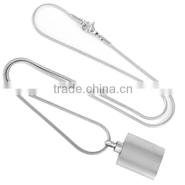 SRP8475 Blank Engravable Perfume Bottle Charm Jewelry Keepsakes Stainless Steel Cremation Urn Pendant