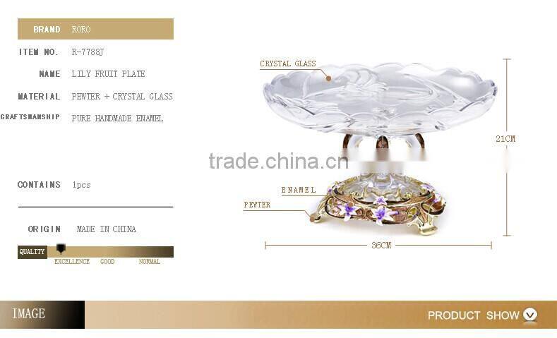 RORO enamel lily enamel home decoration craft fruit holder