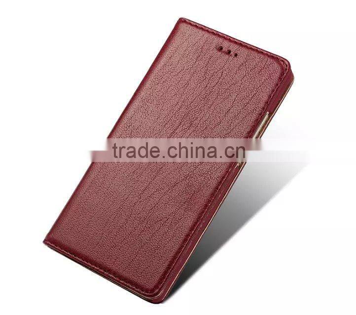Luxury design fashion book style for huawei ascend p8 real flip wallet leather phone case