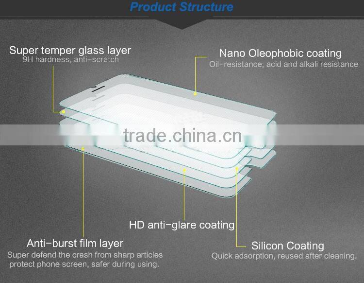 top quality premium tempered screen protector for huawei honor 3C G740/Mobile Phone Use mirror protector smart mobile