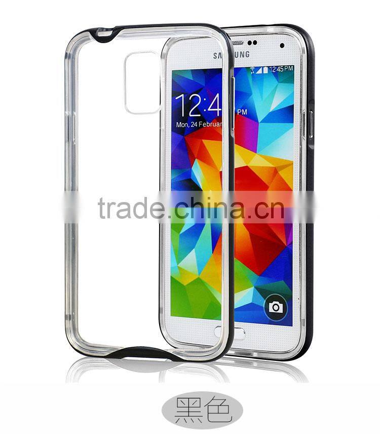 Soft tpu armor cover for samsung galaxy s5 transparent tpu pc frame case cover