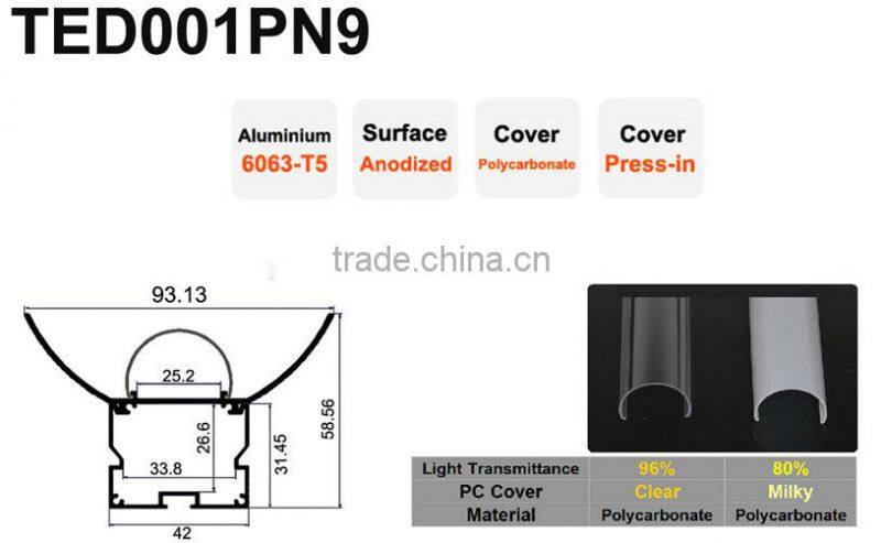Big Pedant Light Suspending Wire Name Aluminium Profile for Driver
