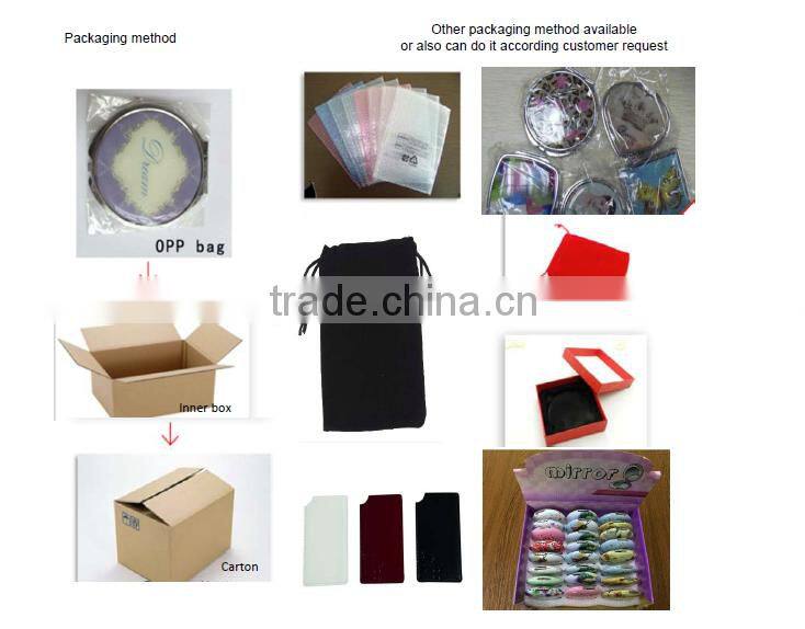 Custom promotion wholesale leather travel mirror