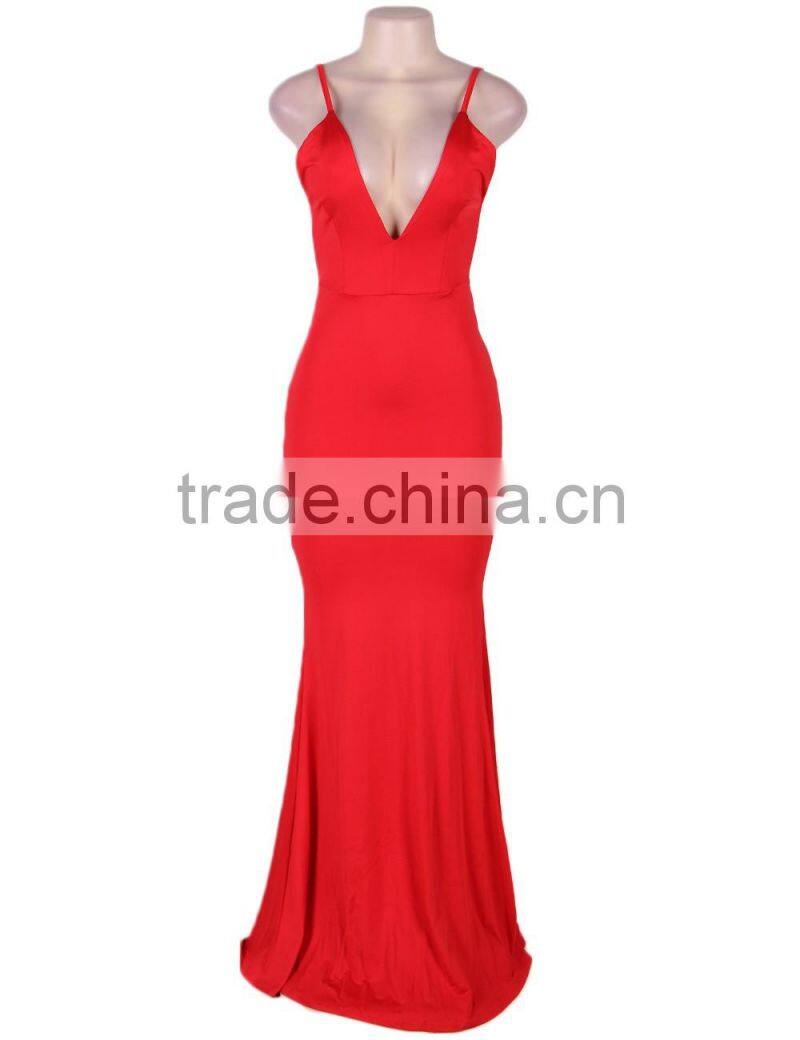 Top quality with wholesale price low V neck backless sexy xxl evening formal dress