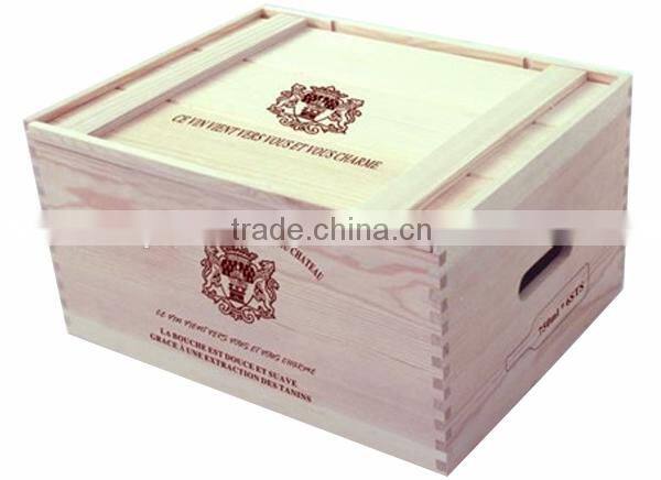 6 Bottle pine wood wine box Wooden wine bottle box , Wooden gift boxes , Wooden boxes Wooden wine box